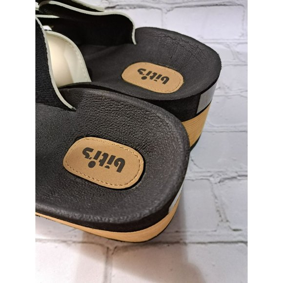 Bitis White Slip on platform‎ sandals NEW - Picture 4 of 6